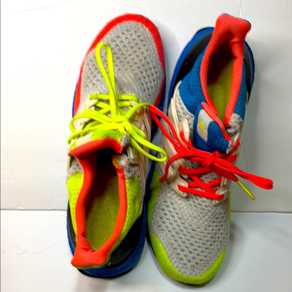 Adidas Pink Neon Yellow and Blue Athletic Shoes Size 7.5